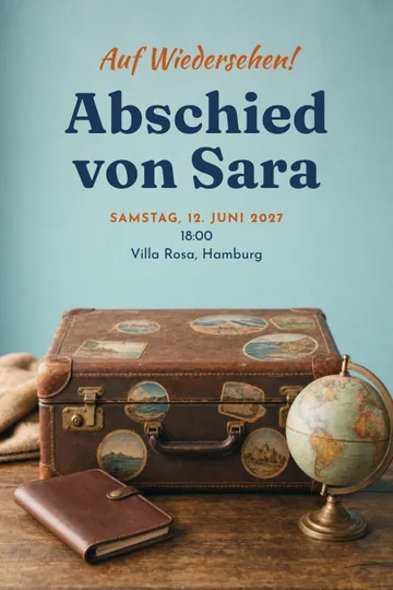 Einladung mit dem Design Umzug ins Ausland