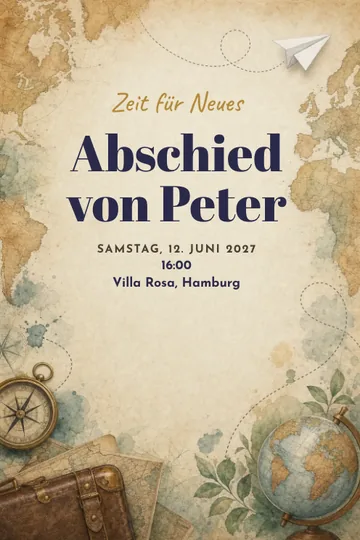 Einladung mit dem Design Neue Abenteuer