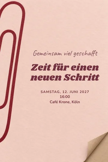 Einladung mit dem Design Gute Arbeit zusammen