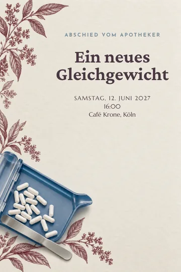 Einladung mit dem Design Apotheker Abschied