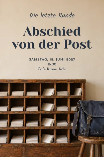 Einladung mit dem Design Die letzte Runde