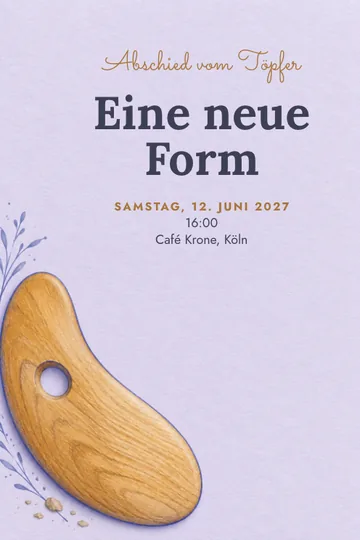 Einladung mit dem Design Töpfer Abschied