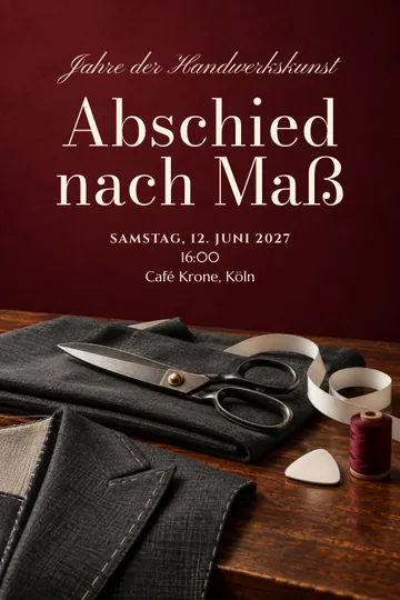 Einladung mit dem Design Der letzte Stich