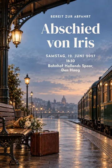 Einladung mit dem Design Bahnsteig bei der Abfahrt