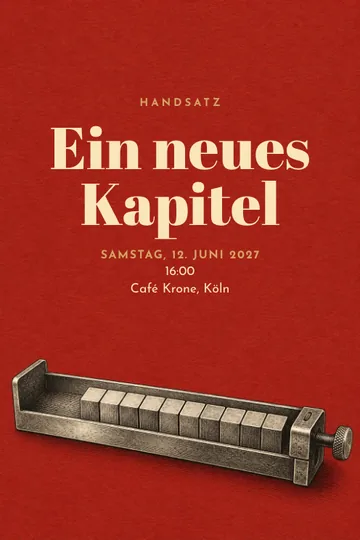 Einladung mit dem Design Handsatz