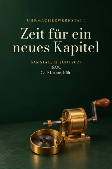 Einladung mit dem Design Uhrenatelier