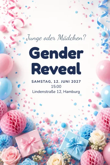 Einladung mit dem Design Konfetti-Reveal