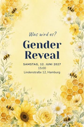 Einladung mit dem Design Kleine Biene