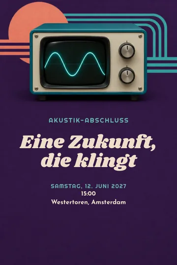 Einladung mit dem Design Akustik Abschluss
