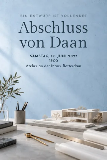 Einladung mit dem Design Architekturfinale