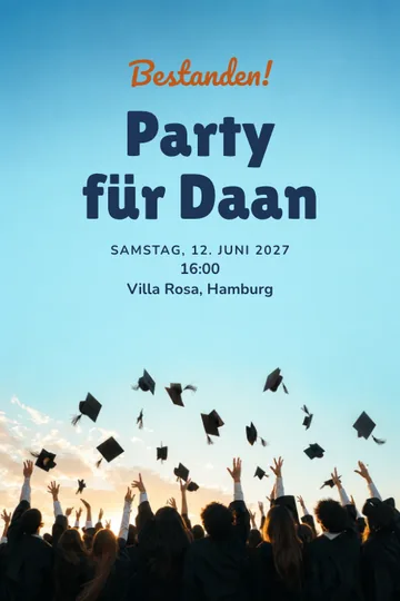Einladung mit dem Design Bestanden!