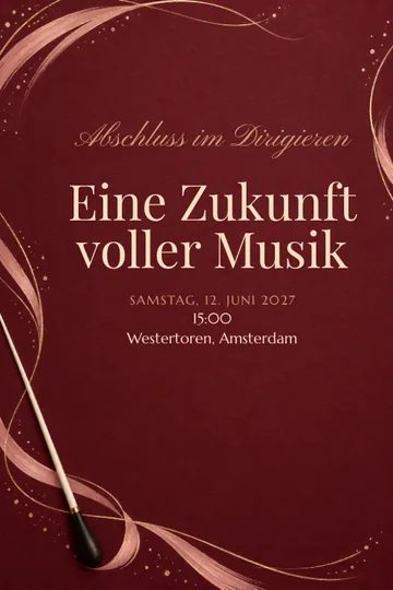 Einladung mit dem Design Dirigieren Abschluss