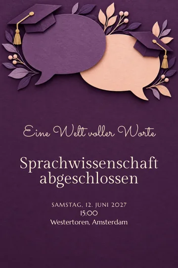 Einladung mit dem Design Eine Welt voller Worte