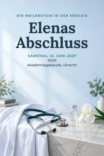 Einladung mit dem Design Weißer Kittel