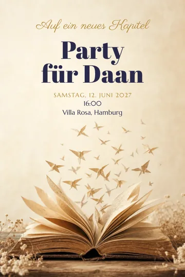 Einladung mit dem Design Neues Kapitel