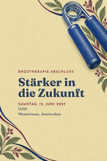 Einladung mit dem Design Ergotherapie Abschluss