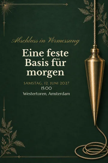 Einladung mit dem Design Vermessung Abschluss