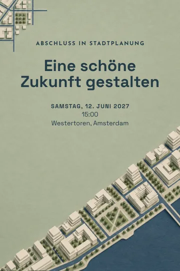 Einladung mit dem Design Stadtplanung Abschluss