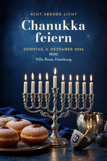 Einladung mit dem Design Chanukka