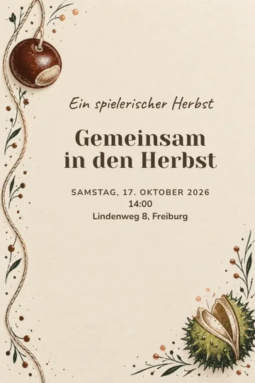 Einladung mit dem Design Ein spielerischer Herbst