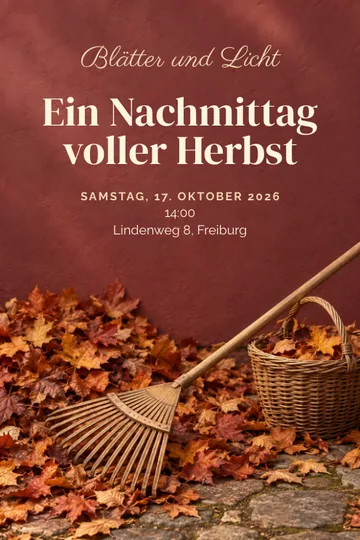 Einladung mit dem Design Blätter und Licht