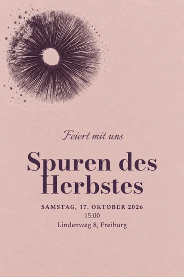 Einladung mit dem Design Spuren des Herbstes
