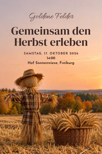 Einladung mit dem Design Goldene Felder