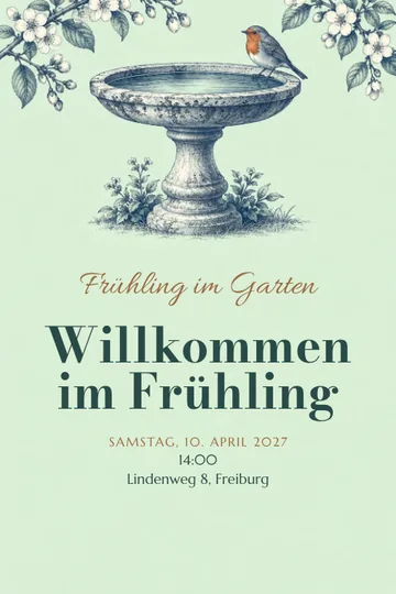 Einladung mit dem Design Frühling im Garten