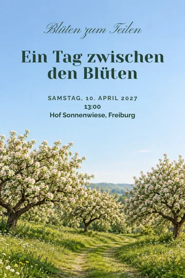 Einladung mit dem Design Blüten zum Teilen