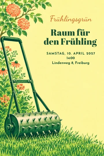 Einladung mit dem Design Frühlingsgrün