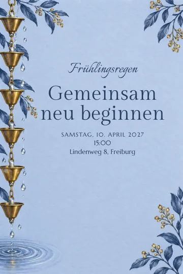 Einladung mit dem Design Frühlingsregenfest