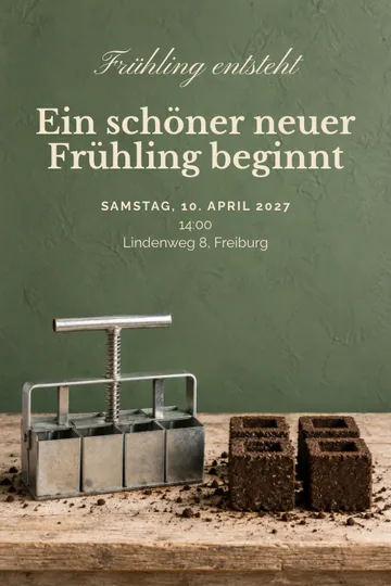 Einladung mit dem Design Frühling entsteht