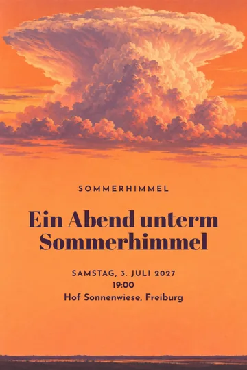 Einladung mit dem Design Sommerhimmel
