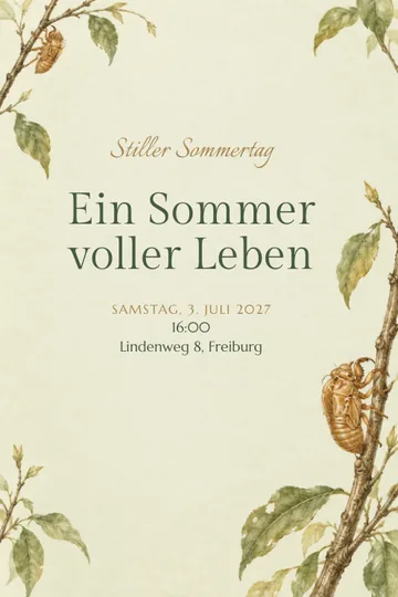 Einladung mit dem Design Stiller Sommertag