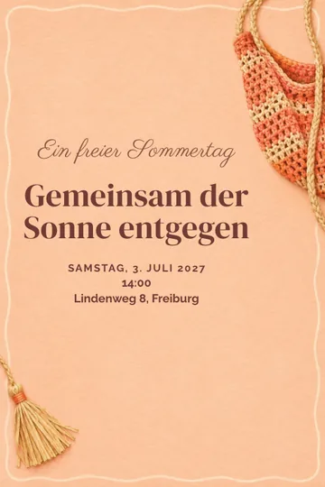 Einladung mit dem Design Ein freier Sommertag