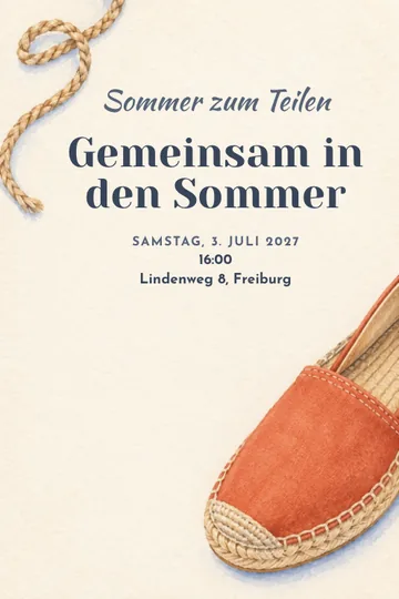Einladung mit dem Design Sommer zum Teilen