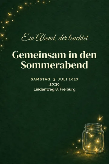 Einladung mit dem Design Ein Abend der leuchtet