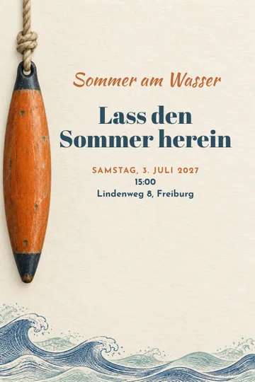 Einladung mit dem Design Sommer am Wasser