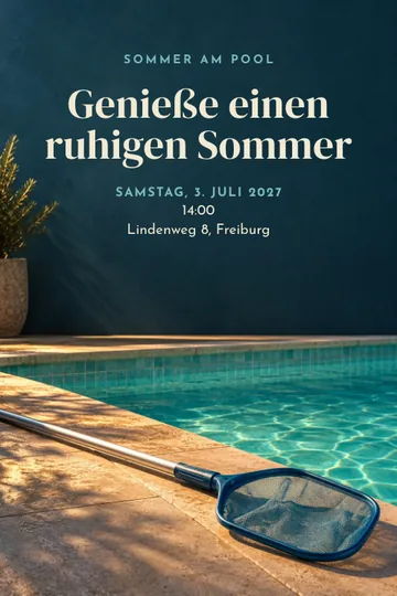 Einladung mit dem Design Sommer am Pool