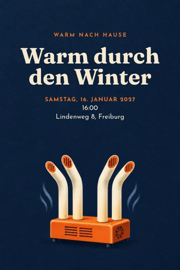 Einladung mit dem Design Warm nach Hause