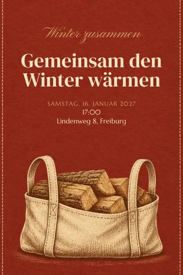 Einladung mit dem Design Winter zusammen