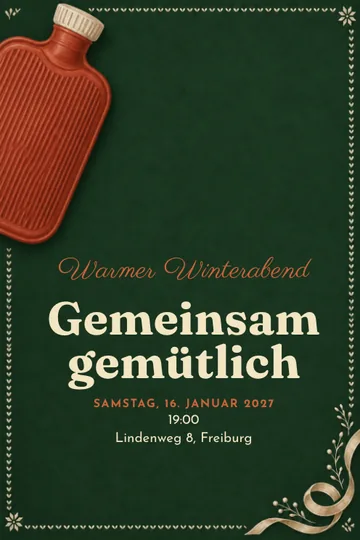 Einladung mit dem Design Warmer Winterabend
