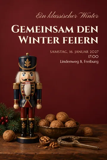 Einladung mit dem Design Ein klassischer Winter
