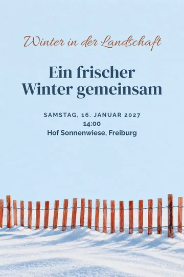 Einladung mit dem Design Winter in der Landschaft