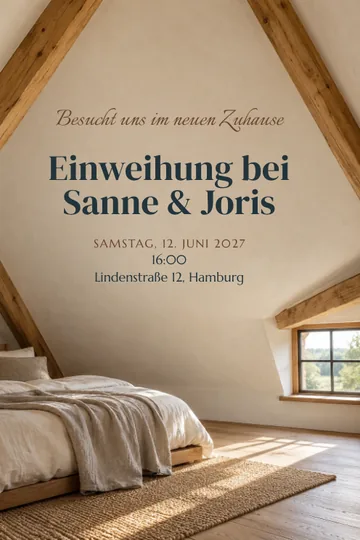 Einladung mit dem Design Unter der Dachgaube