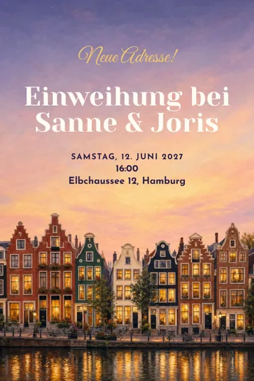Einladung mit dem Design Grachtenhaus