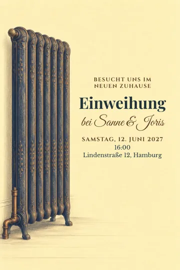 Einladung mit dem Design Wärme im neuen Zuhause