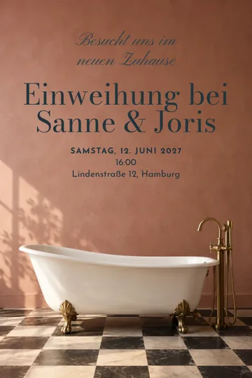Einladung mit dem Design Ein neues Bad