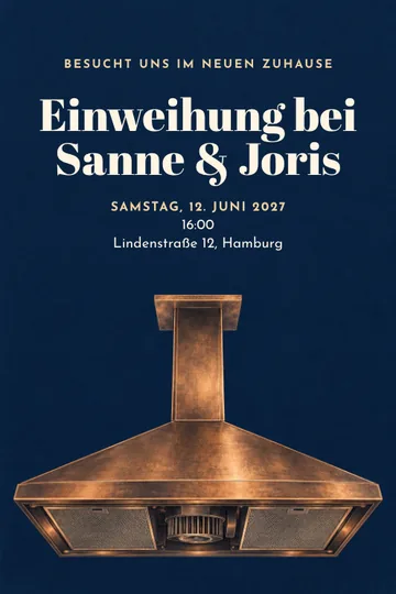 Einladung mit dem Design Kupfer über der Küche