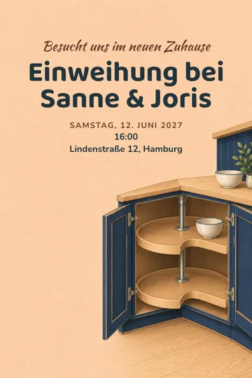 Einladung mit dem Design Alles dreht sich um Zuhause